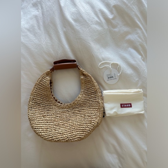 STAUD Small Moon Raffia Bag. Beautiful Bag! Never Worn. Come with dust bag. - Picture 5 of 8